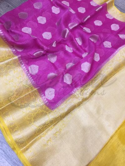 Linen Banarasi Butta Dual Colour Sarees - Image 18