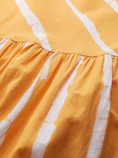 Yellow & White Striped A Line Flare Dress - Image 6