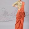 Orange Gold Ready-made Saree & Blouse - Image 4