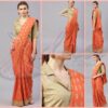 Orange Gold Ready-made Saree & Blouse